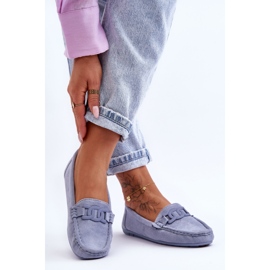 Mocasines de gamuza azul Rabell de moda para mujer 3