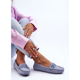 Mocasines de gamuza azul Rabell de moda para mujer 8