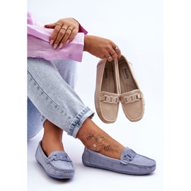 Mocasines de gamuza azul Rabell de moda para mujer 9
