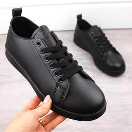 News Deportivas sneakers fabricadas en cuero ecológico negro Novedad 23SP02-5786 2