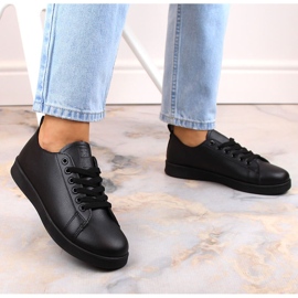 News Deportivas sneakers fabricadas en cuero ecológico negro Novedad 23SP02-5786 8
