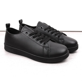 News Deportivas sneakers fabricadas en cuero ecológico negro Novedad 23SP02-5786 3
