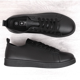 News Deportivas sneakers fabricadas en cuero ecológico negro Novedad 23SP02-5786 4