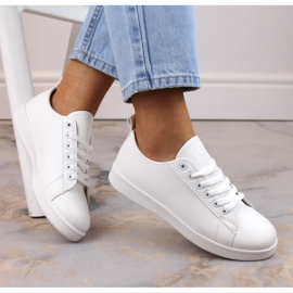 News Deportivas sneakers fabricadas en cuero ecológico blanco Novedad 23SP02-5786 5