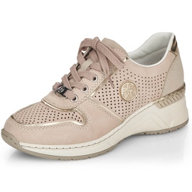 Deportivas mujer Rieker N4346-60 beige calado cuña 13