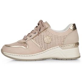 Deportivas mujer Rieker N4346-60 beige calado cuña 17