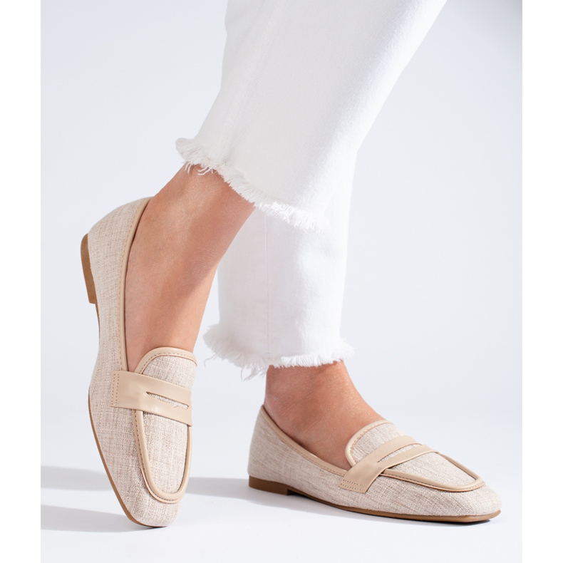 Mocasines mujer Shelovet elegantes rosa beige 1