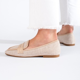 Mocasines mujer Shelovet elegantes rosa beige 2