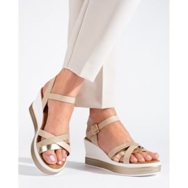 Sandalias mujer cuña Shelovet beige 2