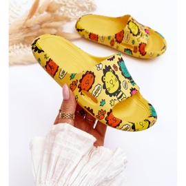 Pantuflas Infantiles Espuma Ligera Motivo León Amarillo Esther 1