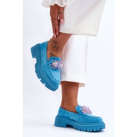 PS1 Mocasines Mujer Cristales Azul Avril 1