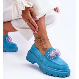 PS1 Mocasines Mujer Cristales Azul Avril 2
