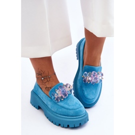PS1 Mocasines Mujer Cristales Azul Avril 8