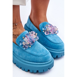 PS1 Mocasines Mujer Cristales Azul Avril 3