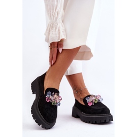 PS1 Mocasines Mujer Cristales Negro Avril 5