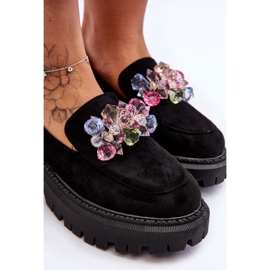 PS1 Mocasines Mujer Cristales Negro Avril 2