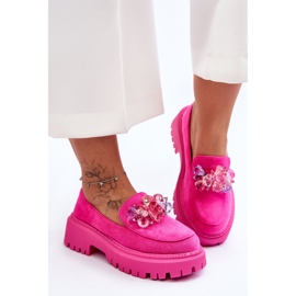 PS1 Mocasines De Mujer Con Cristales Decorativos Rosa Avril rosado 5