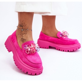 PS1 Mocasines De Mujer Con Cristales Decorativos Rosa Avril rosado 4