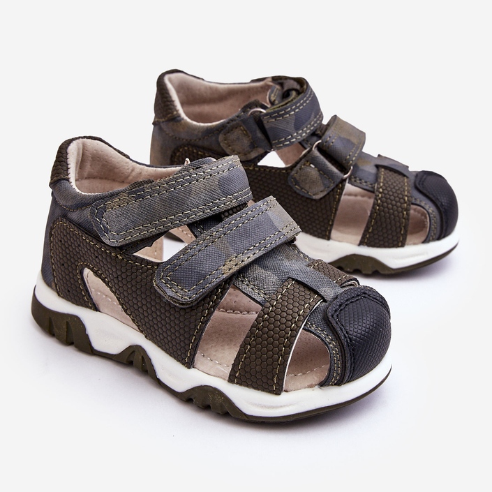 Sandalias Infantiles con Velcros Falcon Verde Oscuro 1