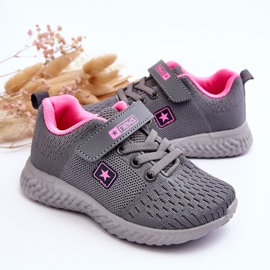 PE1 Deportivas Infantiles Con Velcro Gris Brego 5