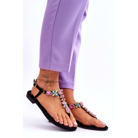 Chanclas De Ante Con Piedras Frency Negro 6
