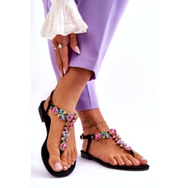 Chanclas De Ante Con Piedras Frency Negro 1