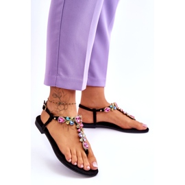 Chanclas De Ante Con Piedras Frency Negro 2
