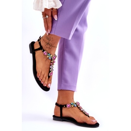 Chanclas De Ante Con Piedras Frency Negro 3