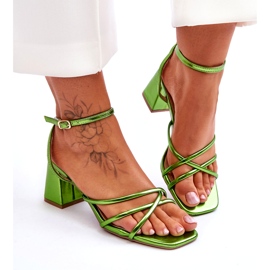 Sandalias de tacón alto Felisa Green de moda verde 3 Sandalias de tacón alto Felisa Green de moda verde 3