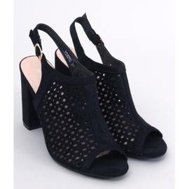 Sandalias negras tacón calado Noise negro 1