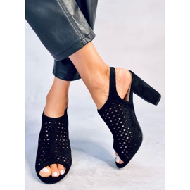 Sandalias negras tacón calado Noise negro 5