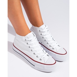 SHELOVET Zapatillas altas en la plataforma blanco 3