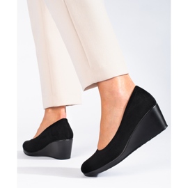 SHELOVET Zapatos de salón clásicos con cuña negro 2