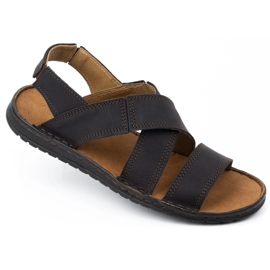 KOMODO Sandalias hombre piel 882K negro nubuck 3