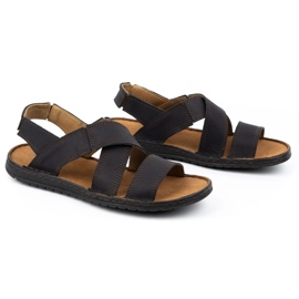 KOMODO Sandalias hombre piel 882K negro nubuck 4