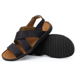 KOMODO Sandalias hombre piel 882K negro nubuck 5