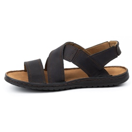 KOMODO Sandalias hombre piel 882K negro nubuck 2