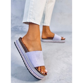 Chanclas decoradas Demou Purple violeta 3