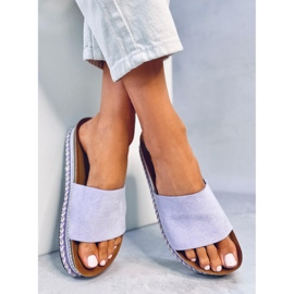 Chanclas decoradas Demou Purple violeta 4