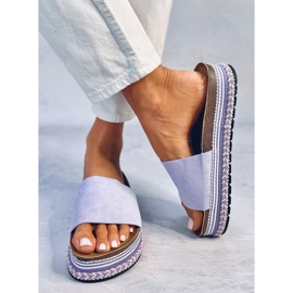 Chanclas decoradas Demou Purple violeta 2
