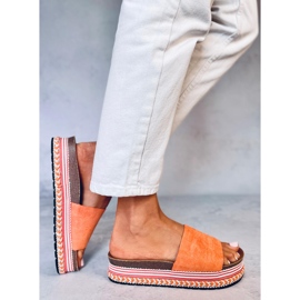 Zapatillas casa con suela decorada de Demou Orange naranja 5