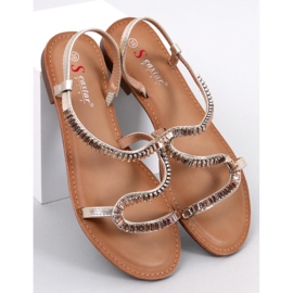 Sandalias con cristales Adani Gold dorado 1