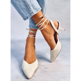 Tacones tipo calcetín Cordier Beige talón abierto 4