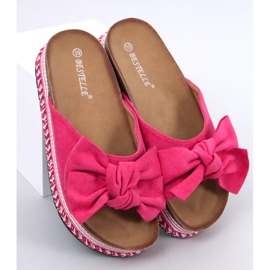 Pantuflas lazo suela alta Delair Fucsia rosa 1