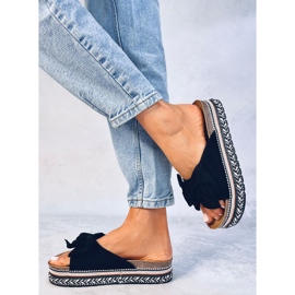 Delair Black suelas altas con lazo negro 3