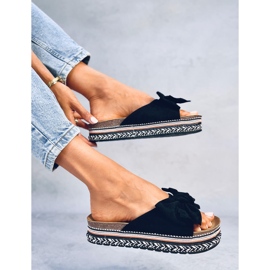 Delair Black suelas altas con lazo negro 5