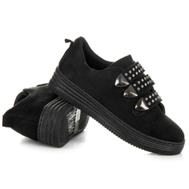 Bello Star Deportivas de ante con velcros negro 3