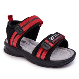 News Sandalias Infantiles Brando Rojo Claro Velcro negro 6