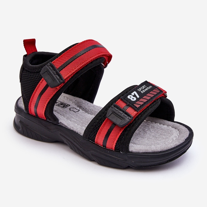 News Sandalias Infantiles Brando Rojo Claro Velcro negro 1