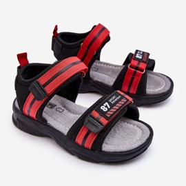 News Sandalias Infantiles Brando Rojo Claro Velcro negro 2